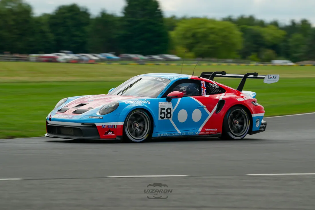 Porsche race car at Croft